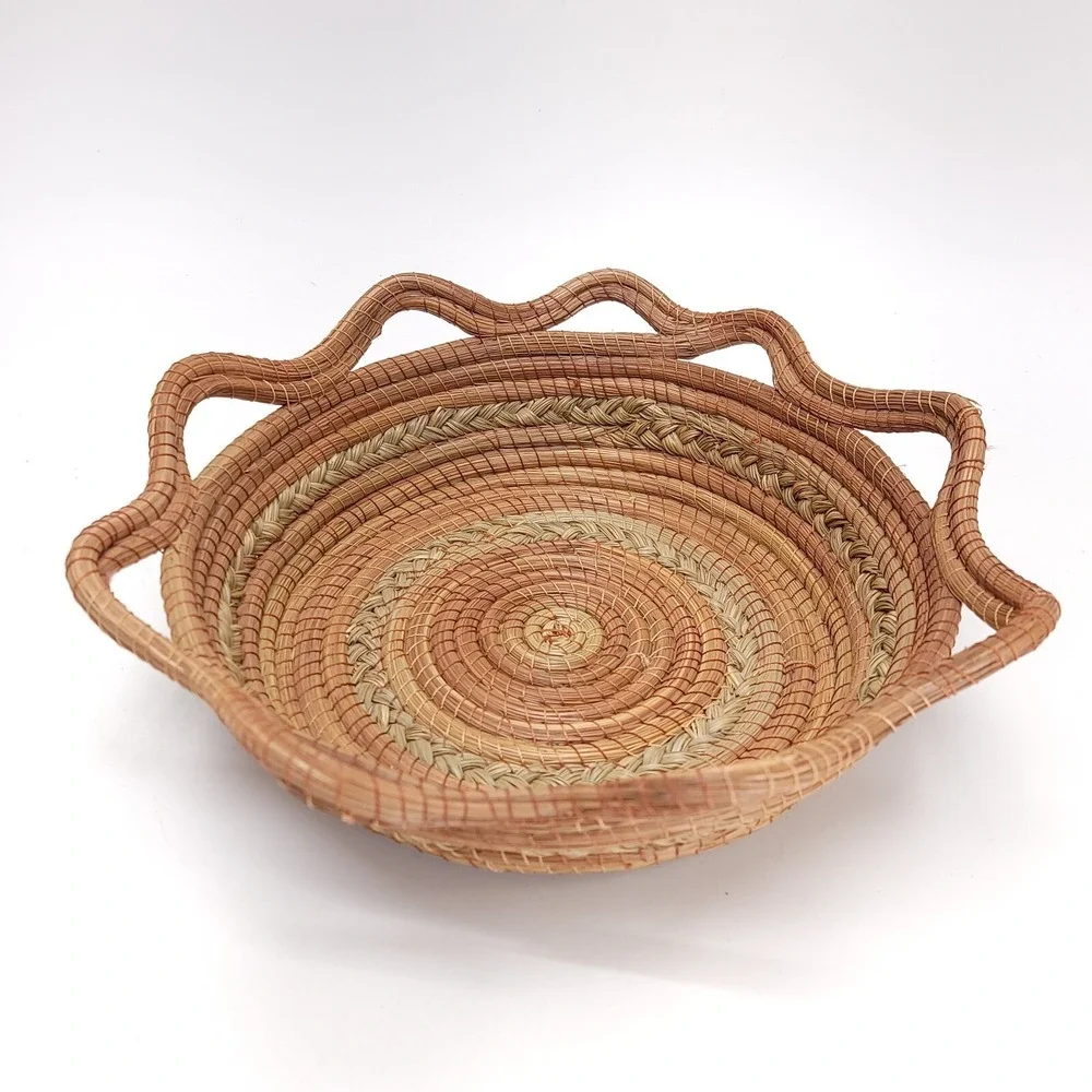 Pine Needle‎ Basket Hand Woven 14